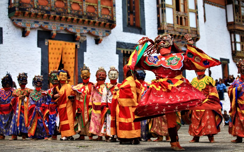 Traditional dancing in Bhutan
