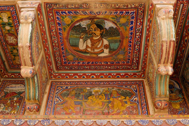 Frescoed Havelis in Shekhawati, traditional ornately decorated residences, Rajasthan