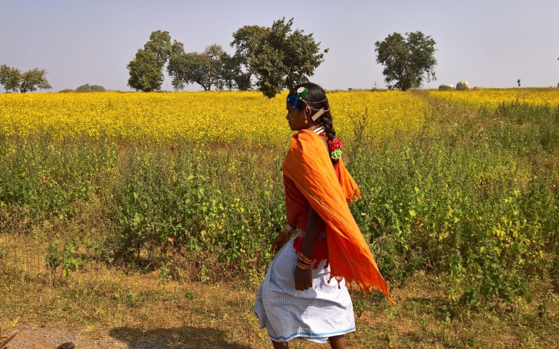 Woman in Odisha in traditional clothing