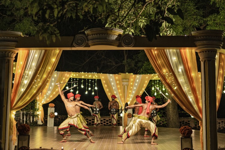 Chhau Festival dancers performing