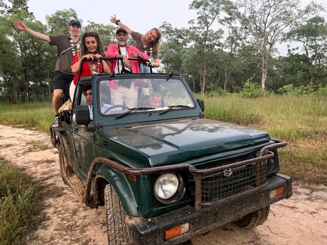 Satpura National Park wildlife safari car with passengers