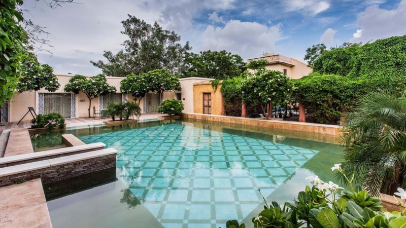 Royal Heritage Haveli poolside view in Jaipur