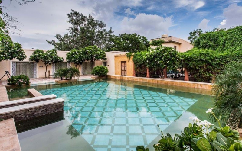 Royal Heritage Haveli poolside view in Jaipur