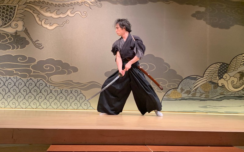 Samurai swordsman demonstration in Japan