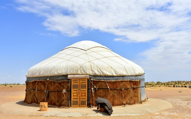 Decorated Kazakh Yurt in Kyzlkum