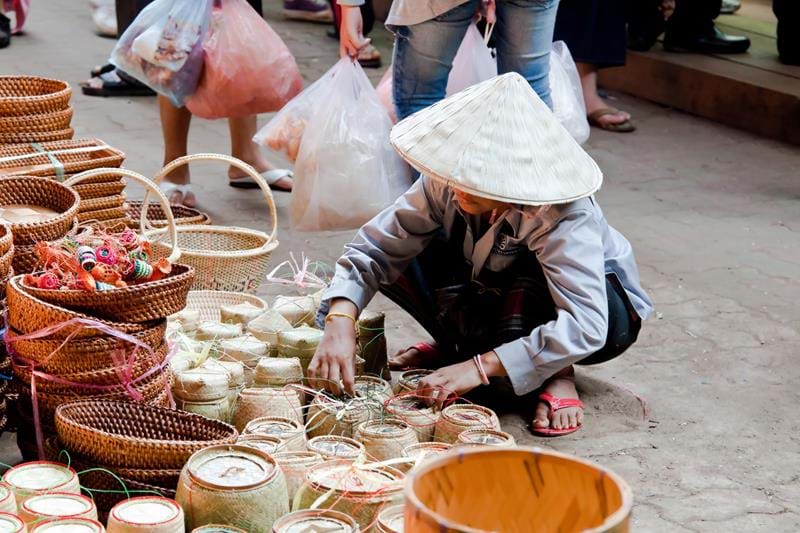 Local vendors in Laos