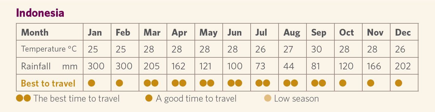 Best time to go to Indonesia weather graphic