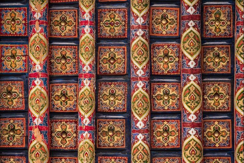 painted ceilings in the palace at Khiva 2